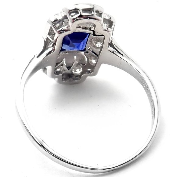 Vintage! Authentic Tiffany & Co Irid Platinum Diamond Sapphire Cocktail Ring - Picture 3 of 8